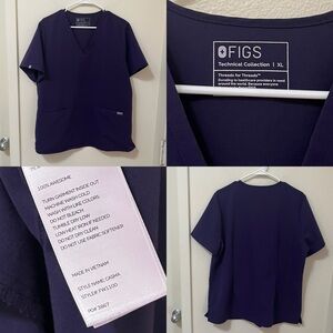 •FIGS• Casma Three Pocket Scrub Top Purple Jam PO# 3867